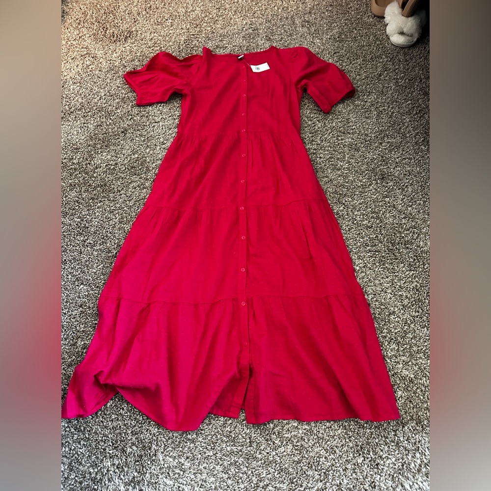 NWT Old Navy Clip Dot Button Front Dress